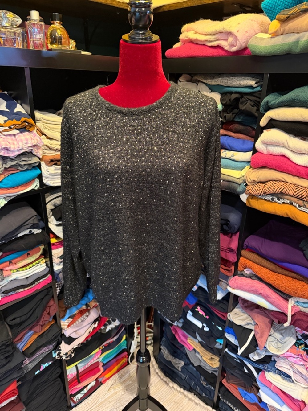 #444. 🪷 Rebecca Malone Black sweater. 1x